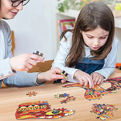 Universal Puzzle dinosaure intestin pour enfants Puzzle dessin jouet éducatif précoce (orange)