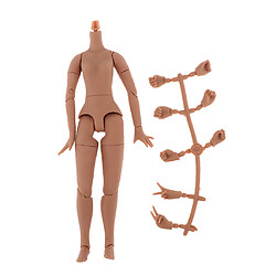 Corps de Poupée Nue en Plastique Ecologique Doll Accessoires pour Poupées Mannequin 4 Paires de Mains avec Corps de Poupée Nue en Plastique Poupon Jouabilité 4 Gestes Skin Black 21cm