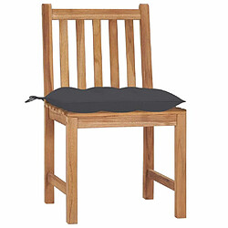 Maison Chic Lot de 2 Chaises de jardin avec coussins | Fauteuil chaises d'extérieur Bois de teck massif -GKD93363