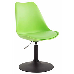 Decoshop26 Lot de 4 chaises de salle à manger pivotante hauteur réglable en plastique vert et pied trompette en métal noir 10_0001810