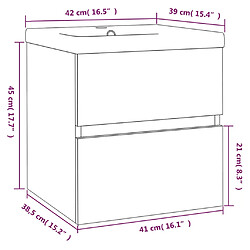 vidaXL Meuble lavabo avec bassin intégré Chêne brun Bois d'ingénierie pas cher