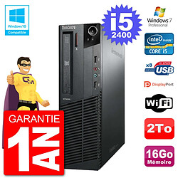 PC Lenovo ThinkCentre M82 SFF i5-2400 RAM 16Go Disque 2To Graveur DVD Wifi W7 - Occasion