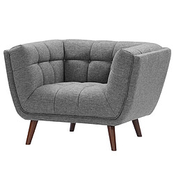 Avis Rendez Vous Deco Fauteuil Carmen capitonné gris