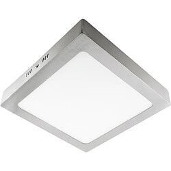 Plafonnier carré PESETA 1x18W LED 1260lm 6400K 120° C.22,3xL.22,3xH3,5cm Nickel