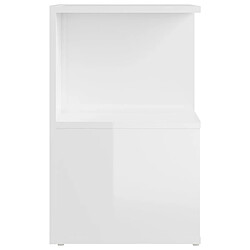 Acheter vidaXL Tables de chevet 2pcs Blanc brillant 35x35x55cm bois ingénierie