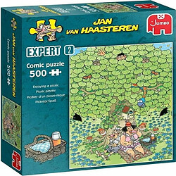 Jumbo- Expert 2-Enjoying a Picnic (500 Pieces) Jigsaw Puzzle, 20090, Multicolore