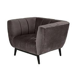 Mes Fauteuil 106x86x75 cm en tissu velours gris foncé - VELOSA 