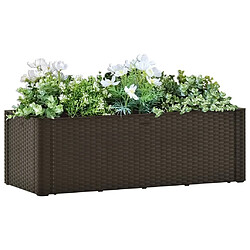 Maison Chic Jardinière,Lit surélevé de jardin - Bac à fleurs - pot de fleur avec système d'arrosage Moka 100x43x33cm -GKD19679