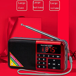 Poste Radio Enceinte Bluetooth FM 70-108mhz Digital Stéréo Batterie 1500 Mah Rouge YONIS pas cher