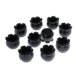 10pcs jambières de chaise anti-dérapantes chapeaux protecteurs de plancher de meubles en bois rond noir e