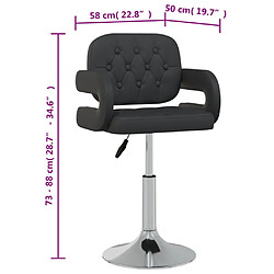 vidaXL Chaises pivotantes à manger lot de 6 noir similicuir pas cher