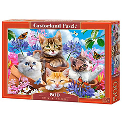 Puzzle 500 pcs Kittens with Flowers 