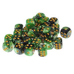 30 pièces acrylique 6 faces dice d6 pour le jeu de table de fête bar vert + noir pas cher