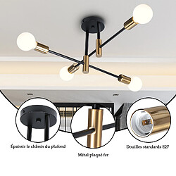 Avis Stoex Plafonnier Moderne 4 Lumières Lampe de Plafond en Métal Noir Plafonniers D'Intérieur E27 Pour Salle de Bain Chambre Couloir Salon