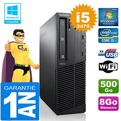 PC Lenovo M92p SFF Core I5-3470 Ram 8Go Disque 500 Go Graveur DVD Wifi W7 - Occasion