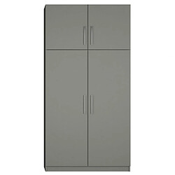 Inside 75 Armoire de rangement lingère 4 portes largeur 100 cm coloris gris graphite mat