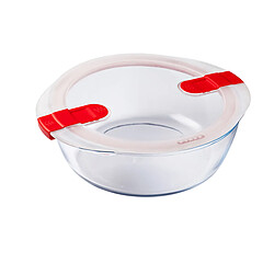 Pyrex PLAT ROND 2.3L 26CM AVEC COUVERCLE BOUTON VAPEUR COOK AND HEAT