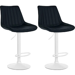 Non Lot de 2 tabourets de bar Toni simili cuir blanc 