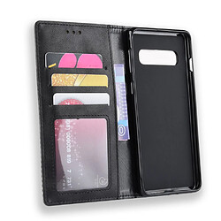 Avis Etui en PU style vintage noir pour votre Samsung Galaxy S10