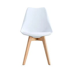 Mes Lot de 4 chaises tulipe style scandinave PU blanc - SCANDI