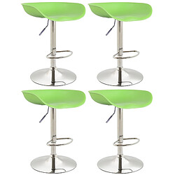 Non Lot de 4 tabourets de bar Anaheim plastique chromé 