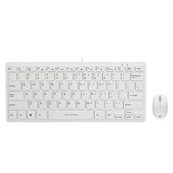 YP Select Clavier filaire Souris Set pour ordinateur portable USB Clavier ultra-mince au chocolat - Blanc