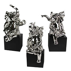 NC STATUE DESIGN SCULPTURE COTEMPORAINE SET DE 3 ELEPHANTS