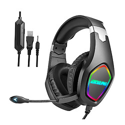 casque de jeu rgb écouteurs écouteurs d'ordinateur RVB J20 Casque de Jeu Wired Base Annulation Casque sur-oreille pour PC