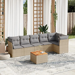 vidaXL Salon de jardin avec coussins 7 pcs beige résine tressée