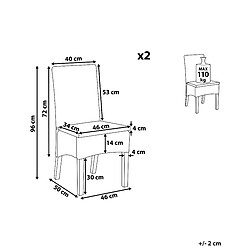 Avis Beliani Chaise de salle à manger Set de 2 Rotin Blanc ANDES