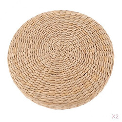 2 Pcs Naturel Rond Siège Coussin Coussin Japonais coussins de sol pour la méditation