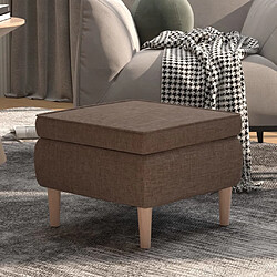 vidaXL Tabouret avec pieds en bois Taupe Tissu