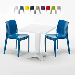 Grand Soleil Table et 2 chaises colorées polypropylen