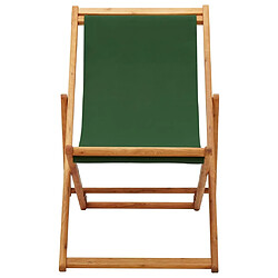 Maison Chic Chaise pliable de plage pour relaxbois d'eucalyptus et tissu vert -GKD88057