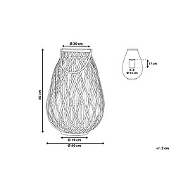 Beliani Lanterne décorative marron en bois de saule 60 cm KIUSIU