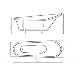 Arati Bath And Shower Baignoire autoportante avec pieds rétro vintage français Maiorca pas cher