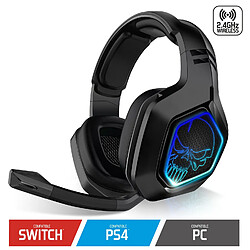 Spirit Of Gamers Casque micro sans fil gamer XPERT-H900 2,4 ghz pour PS4/Xbox one/Switch/PC/Mac Rétro éclairé bleu - 10h d'autonomie