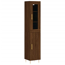 vidaXL Buffet haut Chêne marron 34,5x34x180 cm Bois d'ingénierie