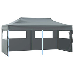 vidaXL Tente de réception pliable avec 4 parois 3x6 m Acier Anthracite