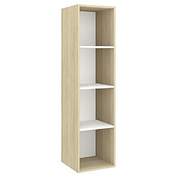 Acheter Maison Chic Ensemble 2 Meubles TV muraux suspendus Blanc et chêne sonoma Aggloméré -MN40876