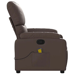 Maison Chic Fauteuil de massage inclinable,Fauteuil luxe de relaxation Marron Similicuir -MN74853 pas cher