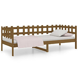 Maison Chic Lit de jour, Lit de repos pour Salon Chambre,Canapé-lit,Lit d'invité Marron miel 90x190 cm Bois de pin massif -MN24371