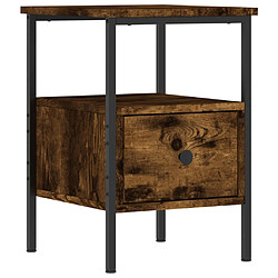 vidaXL Table de chevet chêne fumé 34x36x50 cm bois d'ingénierie