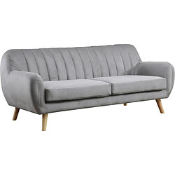 Habitat Et Jardin Canapé scandinave fixe en velours Jarvis - 3 places - Gris.