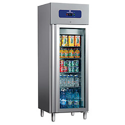 Congélateur 400 Litres En Inox Avec Porte En Verre, 460X485 mm, -10°/-18°C - Mastro 