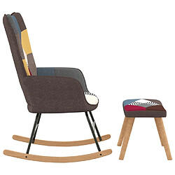 Acheter Maison Chic Chaise à bascule avec tabouret | Fauteuil Relax Patchwork Tissu -GKD60863