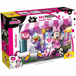 Lisciani, Maxi Puzzle pour enfants à partir de 3 ans, 35 pièces, 2 en 1 Double Face Recto / Verso avec le dos à colorier - Disney Minnie 74136 