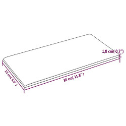 vidaXL Panneaux muraux 12 pcs Crème 30x15 cm Velours 0,54 m² pas cher