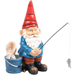 SID Gnome de jardin 20 cm Pêche à la ligne. Gnome de jardin 20 cm Pêche à la ligne