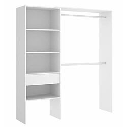 Pegane Armoire placard extensible coloris blanc - Longueur 110-160 x Hauteur 187 x Profondeur 40 cm 